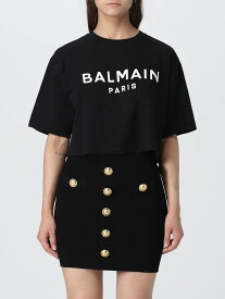 【楽天スーパーSALE!!50000円以上3000円OFFクーポン対象】 BALMAIN バルマン ブラック Black Tシャツ レディース 春夏2024 BF1EE020BB02 【関税・送料無料】【ラッピング無料】 gi