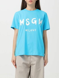 MSGM エムエスジーエム ブルー Blue Tシャツ レディース 春夏2024 3641MDM510247002 【関税・送料無料】【ラッピング無料】 gi