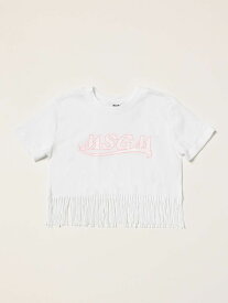 【本日5の付く日ポイント4倍!!】 MSGM エムエスジーエム ホワイト White Tシャツ ガールズ 春夏2022 MS028747 【関税・送料無料】【ラッピング無料】 gi