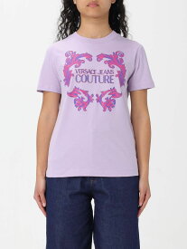 VERSACE JEANS COUTURE ヴェルサーチェ・ジーンズ・クチュール パープル Violet Tシャツ レディース 春夏2024 76HAHG02CJ00G 【関税・送料無料】【ラッピング無料】 gi