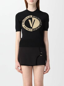 VERSACE JEANS COUTURE ヴェルサーチェ・ジーンズ・クチュール ブラック Black Tシャツ レディース 春夏2023 74HAFM45CM12H 【関税・送料無料】【ラッピング無料】 gi