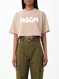 【本日5の付く日ポイント4倍!!】 MSGM エムエスジーエム ベージュ Beige Tシャツ レディース 春夏2024 3641MDM100247002 【関税・送料無料】【ラッピング無料】 gi