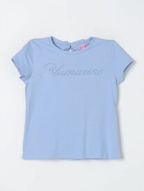 MISS BLUMARINE ミスブルマリン ブルー Blue Tシャツ ガールズ 春夏2024 IA4050J5003 【関税・送料無料】【ラッピング無料】 gi