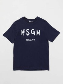 【本日0のつく日ポイント4倍！】 MSGM エムエスジーエム ブルー Blue Tシャツ ボーイズ 春夏2024 S4MSJUTH011 【関税・送料無料】【ラッピング無料】 gi