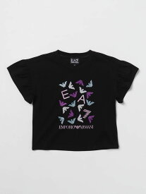 EA7 エンポリオ アルマーニ ブラック Black Tシャツ ガールズ 春夏2024 3DFT10FJLIZ 【関税・送料無料】【ラッピング無料】 gi