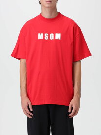 MSGM エムエスジーエム レッド Red Tシャツ メンズ 秋冬2023 3540MM113237798 【関税・送料無料】【ラッピング無料】 gi