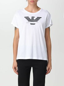 【楽天スーパーSALE!!30000円以上2000円OFFクーポン対象】 EMPORIO ARMANI エンポリオ アルマーニ ホワイト White Tシャツ レディース 秋冬2023/2024 6R2T7C2JFNZ 【関税・送料無料】【ラッピング無料】 gi