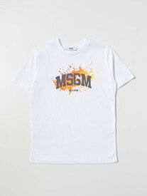 MSGM エムエスジーエム ホワイト White Tシャツ ボーイズ 春夏2023 MS029545 【関税・送料無料】【ラッピング無料】 gi