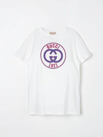 【本日5の付く日ポイント4倍!!】 GUCCI グッチ ホワイト White Tシャツ ボーイズ 春夏2024 547559XJF6P 【関税・送料無料】【ラッピング無料】 gi