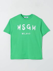 MSGM エムエスジーエム グリーン Green Tシャツ ボーイズ 春夏2024 S4MSJUTH012 【関税・送料無料】【ラッピング無料】 gi