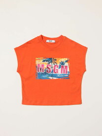 MSGM エムエスジーエム オレンジ Orange Tシャツ ガールズ 春夏2022 MS028866 【関税・送料無料】【ラッピング無料】 gi