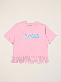 【本日5の付く日ポイント4倍!!】 MSGM エムエスジーエム ピンク Pink Tシャツ ガールズ 春夏2022 MS028747 【関税・送料無料】【ラッピング無料】 gi