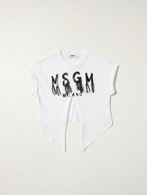 MSGM エムエスジーエム ホワイト White Tシャツ ガールズ 春夏2022 MS028845 【関税・送料無料】【ラッピング無料】 gi