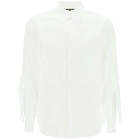 COMME DES GARCONS HOMME PLUS コムデギャルソン オム プリュス ホワイト Bianco Comme des garcons homme plus spiked frayed-sleeved shirt シャツ メンズ 春夏2023 PK B020 【関税・送料無料】【ラッピング無料】 ik