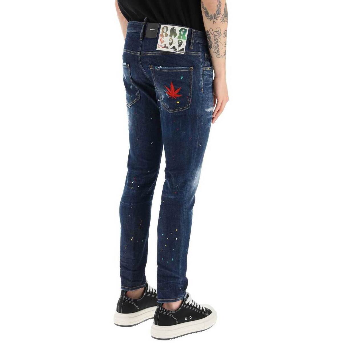 100%新品 DSQUARED2 ディースクエアード Blu Dsquared2 'skater' jeans