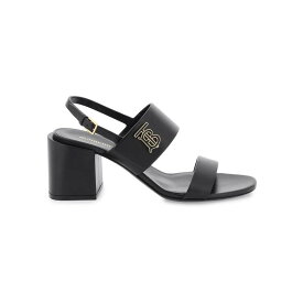 【本日5の付く日ポイント4倍!!】 BURBERRY バーバリー ブラック Nero Burberry leather sandals with monogram サンダル レディース 秋冬2023 8069452 【関税・送料無料】【ラッピング無料】 ik