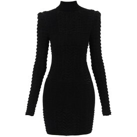 BALMAIN バルマン ブラック Nero Balmain turtleneck mini dress in texturized knit ドレス レディース 秋冬2023 BF1R8239KE96 【関税・送料無料】【ラッピング無料】 ik