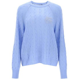 【本日5の付く日ポイント4倍!!】 ETRO エトロ ブルー Celeste Etro cashmere sweater with pegasus embroidery トレーナー レディース 秋冬2023 12793 9200 【関税・送料無料】【ラッピング無料】 ik