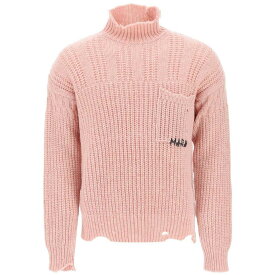 【本日0の付く日ポイント4倍!!】 MARNI マルニ ピンク Rosa Marni funnel-neck sweater in destroyed-effect wool トレーナー メンズ 秋冬2023 DVMG0054A0UFW310 【関税・送料無料】【ラッピング無料】 ik