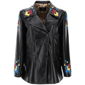 ETRO エトロ ブラック Nero Etro jacket in patent faux leather with floral embroideries コート レディース 秋冬2023 12154 7205 【関税・送料無料】【ラッピング無料】 ik
