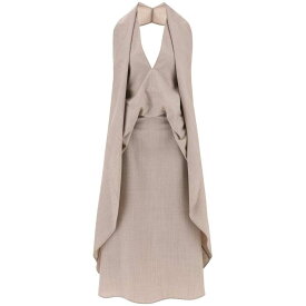 FENDI フェンディ ベージュ Beige Fendi draped dress in pinstripe flannel ドレス レディース 秋冬2023 FDC814 AM3P 【関税・送料無料】【ラッピング無料】 ik