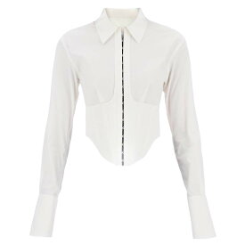 DION LEE ディオンリー ホワイト Bianco Dion lee cropped shirt with underbust corset シャツ レディース 秋冬2023 A5148P23 【関税・送料無料】【ラッピング無料】 ik