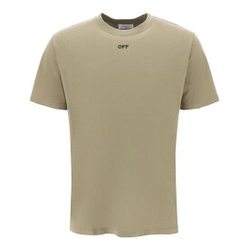 OFF WHITE オフホワイト カーキグリーン Khaki Off-white t-shirt with back arrow embroidery Tシャツ メンズ 秋冬2023 OMAA027F23JER008 【関税・送料無料】【ラッピング無料】 ik