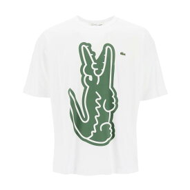 COMME DES GARCONS コム デ ギャルソン ホワイト Bianco Comme des garcons shirt x lacoste crocodile print t-shirt Tシャツ メンズ 秋冬2023 FL T009 W23 【関税・送料無料】【ラッピング無料】 ik