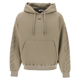 OFF WHITE オフホワイト カーキグリーン Khaki Off-white hoodie with topstitched motifs トレーナー メンズ 秋冬2023 OMBB085F23FLE019 【関税・送料無料】【ラッピング無料】 ik