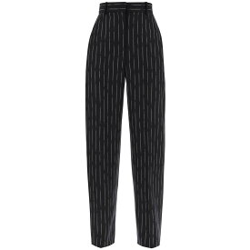 ALEXANDER MCQUEEN アレキサンダー マックイーン ブラック Nero Alexander mcqueen broken pinstripe trousers パンツ レディース 秋冬2023 768546 QJADN 【関税・送料無料】【ラッピング無料】 ik