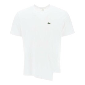 COMME DES GARCONS コム デ ギャルソン ホワイト Bianco Comme des garcons shirt x lacoste asymmetrical t-shirt Tシャツ メンズ 秋冬2023 FL T014 W23 【関税・送料無料】【ラッピング無料】 ik