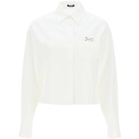 VERSACE ヴェルサーチ ホワイト Bianco Versace barocco cropped shirt シャツ レディース 春夏2024 1013765 1A09630 【関税・送料無料】【ラッピング無料】 ik