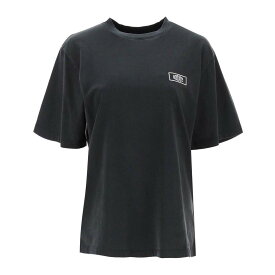 ROTATE ロテート ブラック Nero Rotate faded-effect t-shirt with logo embroidery Tシャツ レディース 春夏2024 700351100 【関税・送料無料】【ラッピング無料】 ik