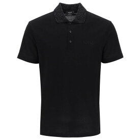 【本日5の付く日ポイント4倍!!】 VERSACE ヴェルサーチ ブラック Nero Versace barocco silhouette polo shirt ポロシャツ メンズ 秋冬2023 1010612 1A07648 【関税・送料無料】【ラッピング無料】 ik