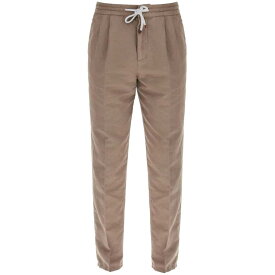 BRUNELLO CUCINELLI ブルネロ クチネリ ブラウン Marrone Brunello cucinelli linen and cotton pants パンツ メンズ 春夏2024 M291DE1710 【関税・送料無料】【ラッピング無料】 ik