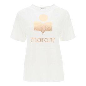 MARANT ETOILE マラン エトワール ホワイト Bianco Isabel marant etoile zewel t-shirt with metallic logo print Tシャツ レディース 春夏2024 TS0001FA A1N10E 【関税・送料無料】【ラッピング無料】 ik