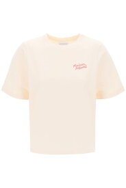 MAISON KITSUNE メゾン キツネ ピンク Rosa Maison kitsune "round-neck t-shirt with embroidered Tシャツ レディース 春夏2024 MW00126KJ0119 【関税・送料無料】【ラッピング無料】 ik