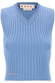 MARNI マルニ ブルー Celeste Marni sleeveless ribbed knit top トップス レディース 春夏2024 CVMD0121A0UFV222 【関税・送料無料】【ラッピング無料】 ik