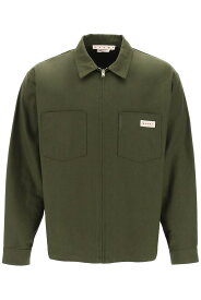 【本日0の付く日ポイント4倍!!】 MARNI マルニ グリーン Verde Marni cotton gabardine workwear oversh シャツ メンズ 春夏2024 CUMU0297AXUTC310 【関税・送料無料】【ラッピング無料】 ik