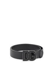 DOLCE&GABBANA ドルチェ&ガッバーナ ブラック Nero Dolce & gabbana leather belt with dg logo buckle ベルト メンズ 春夏2024 BC4675 AT489 【関税・送料無料】【ラッピング無料】 ik