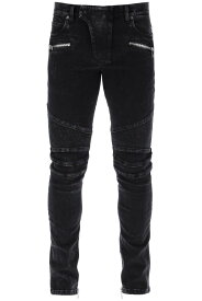 【楽天スーパーSALE!!100000円以上4000円OFFクーポン対象】 BALMAIN バルマン ブラック Nero Balmain slim biker style jeans デニム メンズ 春夏2024 CH0MG009DE40 【関税・送料無料】【ラッピング無料】 ik