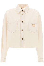 MIU MIU ミュウ ミュウ Miu miu cropped denim shirt シャツ レディース 春夏2024 GWB188 13WH 【関税・送料無料】【ラッピング無料】 ik