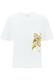 FERRAGAMO フェラガモ ホワイト Bianco Salvatore ferragamo "botanical print insert t-shirt Tシャツ レディース 春夏2024 1126950771923 【関税・送料無料】【ラッピング無料】 ik