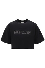 MONCLER モンクレール ブラック Nero Moncler basic cropped t-shirt with sequin logo Tシャツ レディース 春夏2024 8C000 31 89AJU 【関税・送料無料】【ラッピング無料】 ik