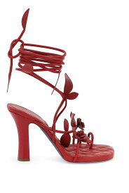 BURBERRY バーバリー レッド Rosso Burberry ivy flora leather sandals with heel. サンダル レディース 春夏2024 8085609 【関税・送料無料】【ラッピング無料】 ik