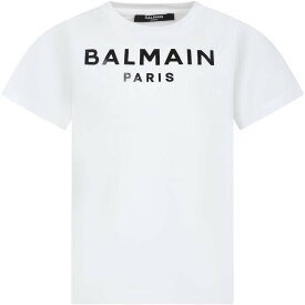 BALMAIN バルマン ホワイト White トップス ボーイズ 春夏2024 BU8P01 Z1751 100NE 【関税・送料無料】【ラッピング無料】 ia
