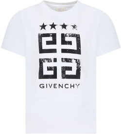 GIVENCHY ジバンシィ ホワイト Bianco トップス ボーイズ 春夏2024 H30162 10P 【関税・送料無料】【ラッピング無料】 ia