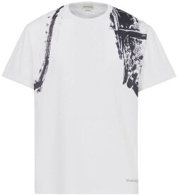 ALEXANDER MCQUEEN アレキサンダー マックイーン Tシャツ メンズ 春夏2024 781989QTABC 0909 WHITE BLACK 【関税・送料無料】【ラッピング無料】 ia