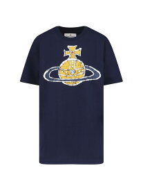 VIVIENNE WESTWOOD ヴィヴィアン・ウエストウッド ブルー Blue Tシャツ レディース 春夏2024 3G01001L J001M K410 【関税・送料無料】【ラッピング無料】 ia