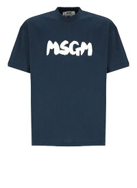 【本日0のつく日ポイント4倍！】 MSGM エムエスジーエム ブルー Blue Tシャツ メンズ 春夏2024 3640MM13124700289 【関税・送料無料】【ラッピング無料】 ia